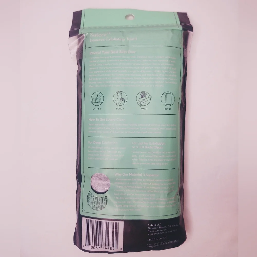 NEW Sutera Japanese Exfoliating Wash Towel